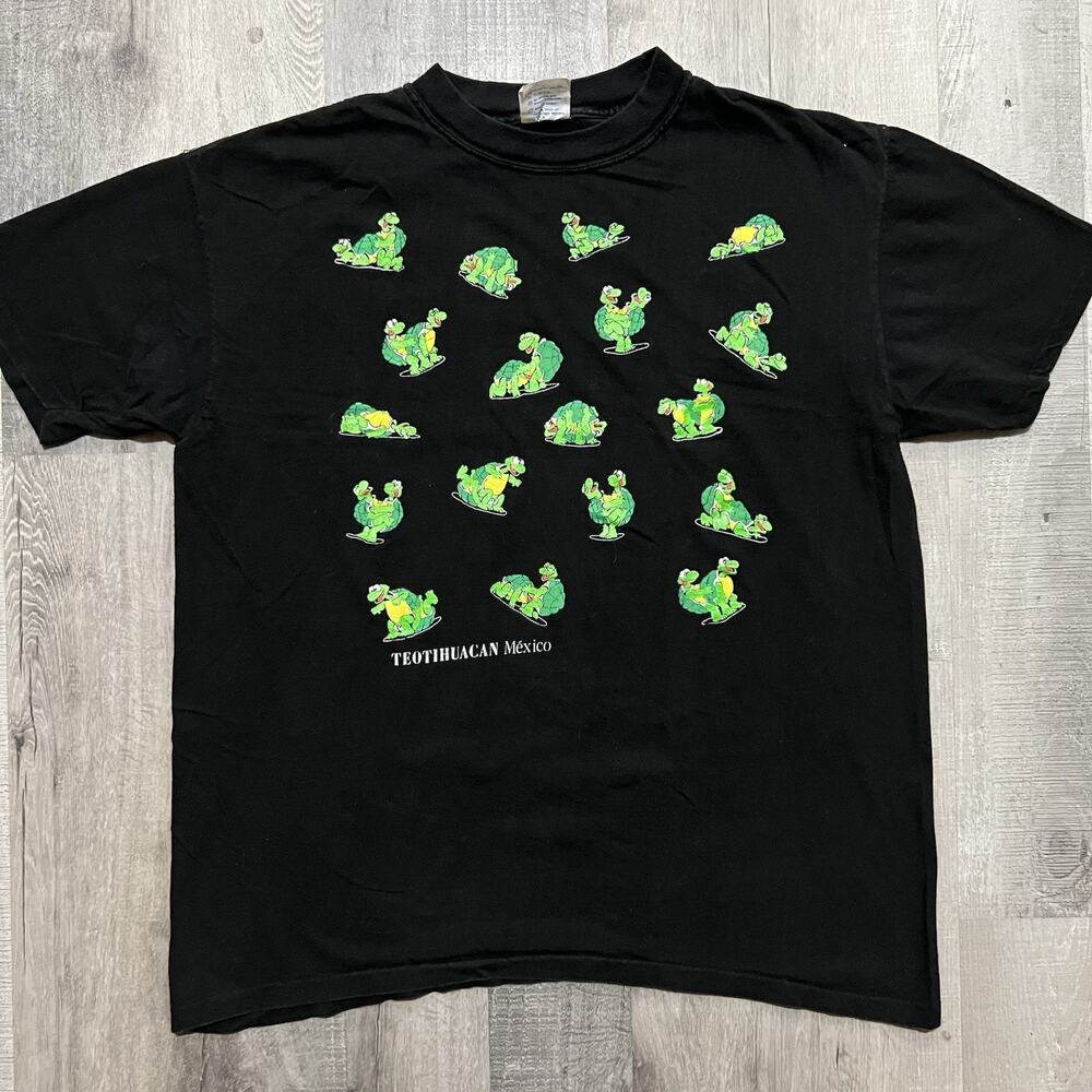 VTG Turtle Sex Postions T Shirt 90s Black Naughty Vulgar Mexico Comedy Tee Sz XL